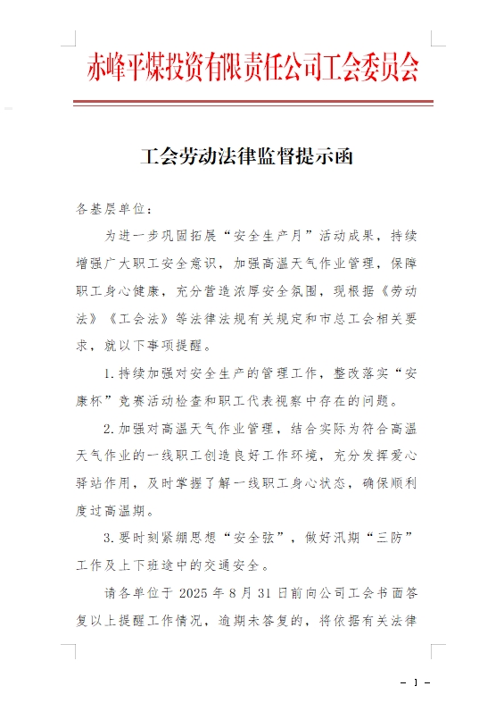 工会劳动法监督提示函(图1)