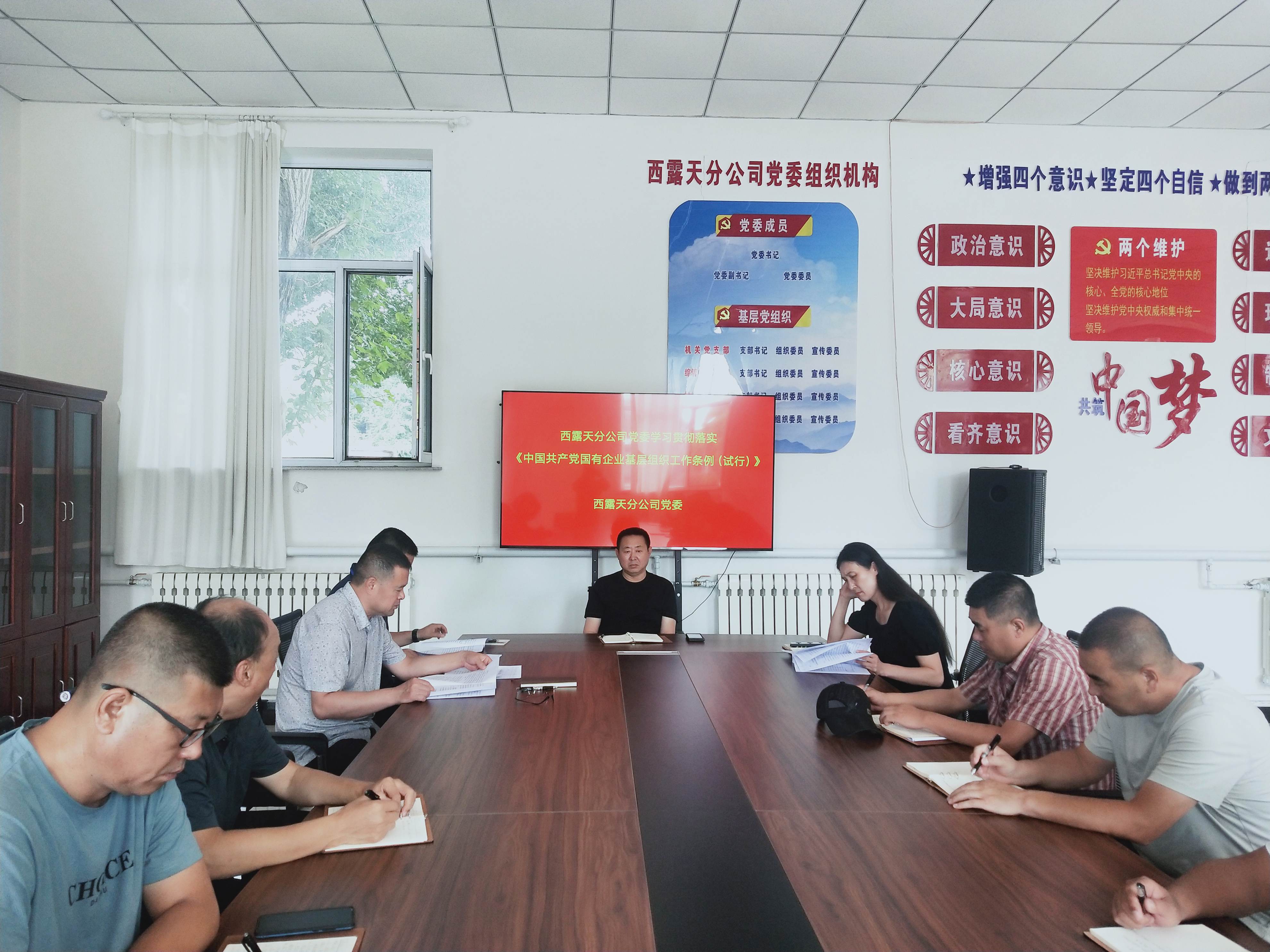 西露天分公司党委深入学习贯彻《中国共产党国有企业基层组织工作条例（试行）》推动党建工作迈上新台阶(图1)